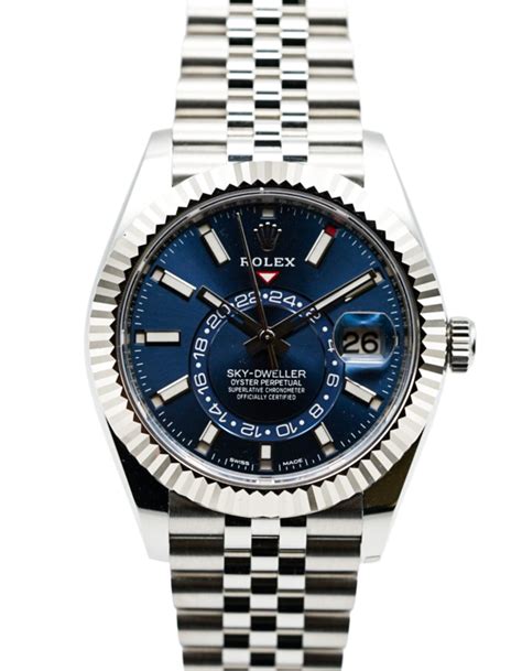 rolex sky dweller blue dial jubilee bracelet|Rolex occasion sky dweller.